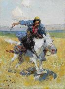 Franz Roubaud Tatar horseman USA oil painting artist